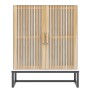 Aparador de madera contrachapada blanco 60x30x75 cm