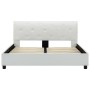 Estructura de cama sin colchón cuero sintético blanco 140x200cm