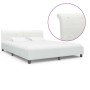 Estructura de cama de cuero sintético blanco 160x200 cm