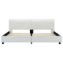 Estructura de cama de cuero sintético blanco 160x200 cm