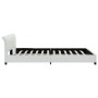 Estructura de cama de cuero sintético blanco 160x200 cm