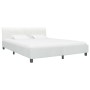 Estructura de cama de cuero sintético blanco 180x200 cm