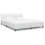 Estructura de cama de cuero sintético blanco 180x200 cm