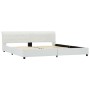 Estructura de cama de cuero sintético blanco 180x200 cm