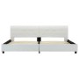 Estructura de cama de cuero sintético blanco 180x200 cm