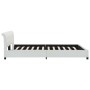 Estructura de cama de cuero sintético blanco 180x200 cm