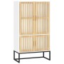 Aparador alto madera contrachapada blanco 70x35x125 cm