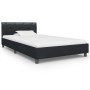 Estructura de cama sin colchón cuero sintético negro 90x200 cm