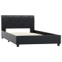 Estructura de cama sin colchón cuero sintético negro 90x200 cm