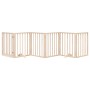 Puerta para perros plegable 6 paneles madera de álamo 300 cm