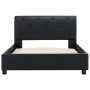 Estructura de cama sin colchón cuero sintético negro 90x200 cm