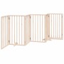 Puerta para perros plegable 6 paneles madera de álamo 300 cm