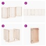 Puerta para perros plegable 6 paneles madera de álamo 300 cm