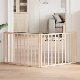 Puerta para perros plegable 2 paneles madera de álamo 160 cm
