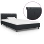 Estructura de cama de cuero sintético negro 100x200 cm