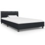 Estructura de cama de cuero sintético negro 100x200 cm