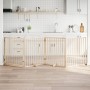 Puerta para perros plegable 4 paneles madera de álamo 320 cm