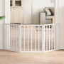 Puerta para perros plegable 3 paneles madera álamo blanca 150cm