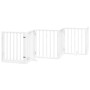 Puerta para perros plegable 3 paneles madera álamo blanca 300cm