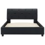 Estructura de cama de cuero sintético negro 100x200 cm