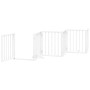 Puerta para perros plegable 3 paneles madera álamo blanca 300cm
