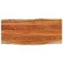 Tablero de mesa rectangular borde natural acacia 140x60x3,8 cm