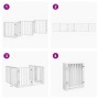 Puerta para perros plegable 3 paneles madera álamo blanca 300cm