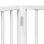 Puerta para perros plegable 3 paneles madera álamo blanca 300cm