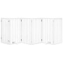 Puerta para perros plegable 3 paneles madera álamo blanca 300cm