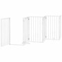 Puerta para perros plegable 3 paneles madera álamo blanca 300cm