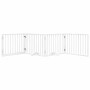 Puerta para perros plegable 4 paneles madera álamo blanca 320cm