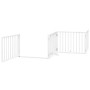 Puerta para perros plegable 4 paneles madera álamo blanca 320cm