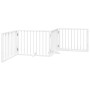 Puerta para perros plegable 4 paneles madera álamo blanca 320cm
