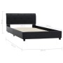Estructura de cama de cuero sintético negro 100x200 cm