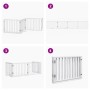 Puerta para perros plegable 4 paneles madera álamo blanca 320cm
