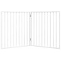 Puerta para perros plegable 2 paneles madera álamo blanca 160cm