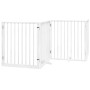 Puerta para perros plegable 4 paneles madera álamo blanca 320cm