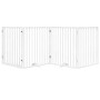 Puerta para perros plegable 4 paneles madera álamo blanca 320cm