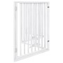 Puerta para perros plegable 4 paneles madera álamo blanca 320cm
