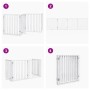 Puerta para perros plegable 4 paneles madera álamo blanca 320cm