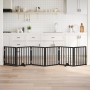 Puerta para perros plegable 6 paneles madera álamo negra 300 cm
