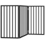 Puerta para perros plegable 3 paneles madera álamo negra 150 cm