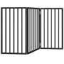Puerta para perros plegable 3 paneles madera álamo negra 150 cm
