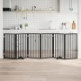 Puerta para perros plegable 6 paneles madera álamo negra 300 cm