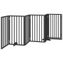 Puerta para perros plegable 6 paneles madera álamo negra 300 cm