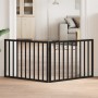 Puerta para perros plegable 2 paneles madera álamo negra 160 cm