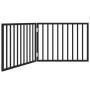 Puerta para perros plegable 2 paneles madera álamo negra 160 cm