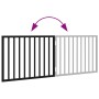 Puerta para perros plegable 2 paneles madera álamo negra 160 cm