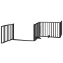 Puerta para perros plegable 4 paneles madera álamo negra 320 cm