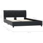 Estructura de cama de cuero sintético negro 120x200 cm